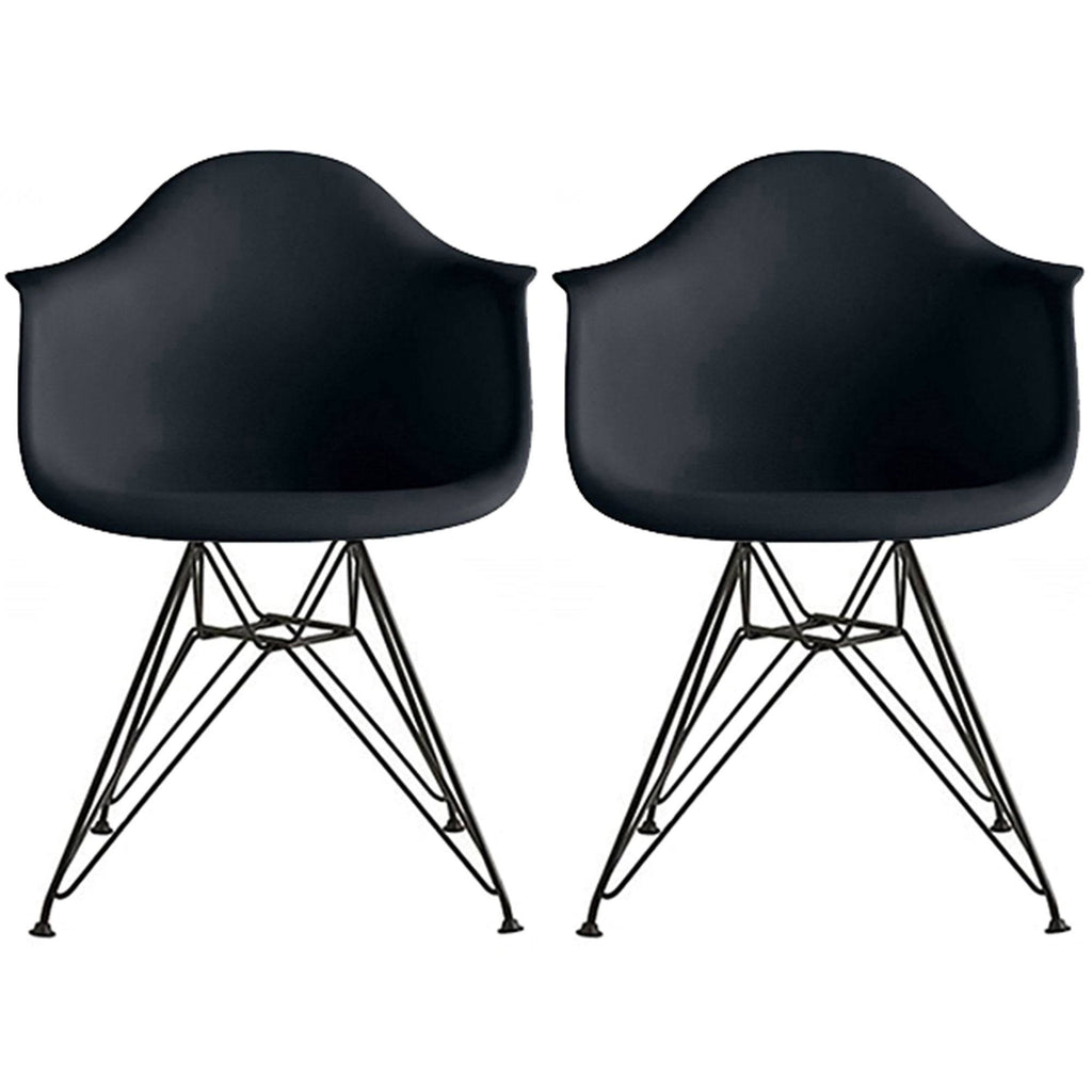 Clear Plastic Armchair with Black Wire Legs Z53920