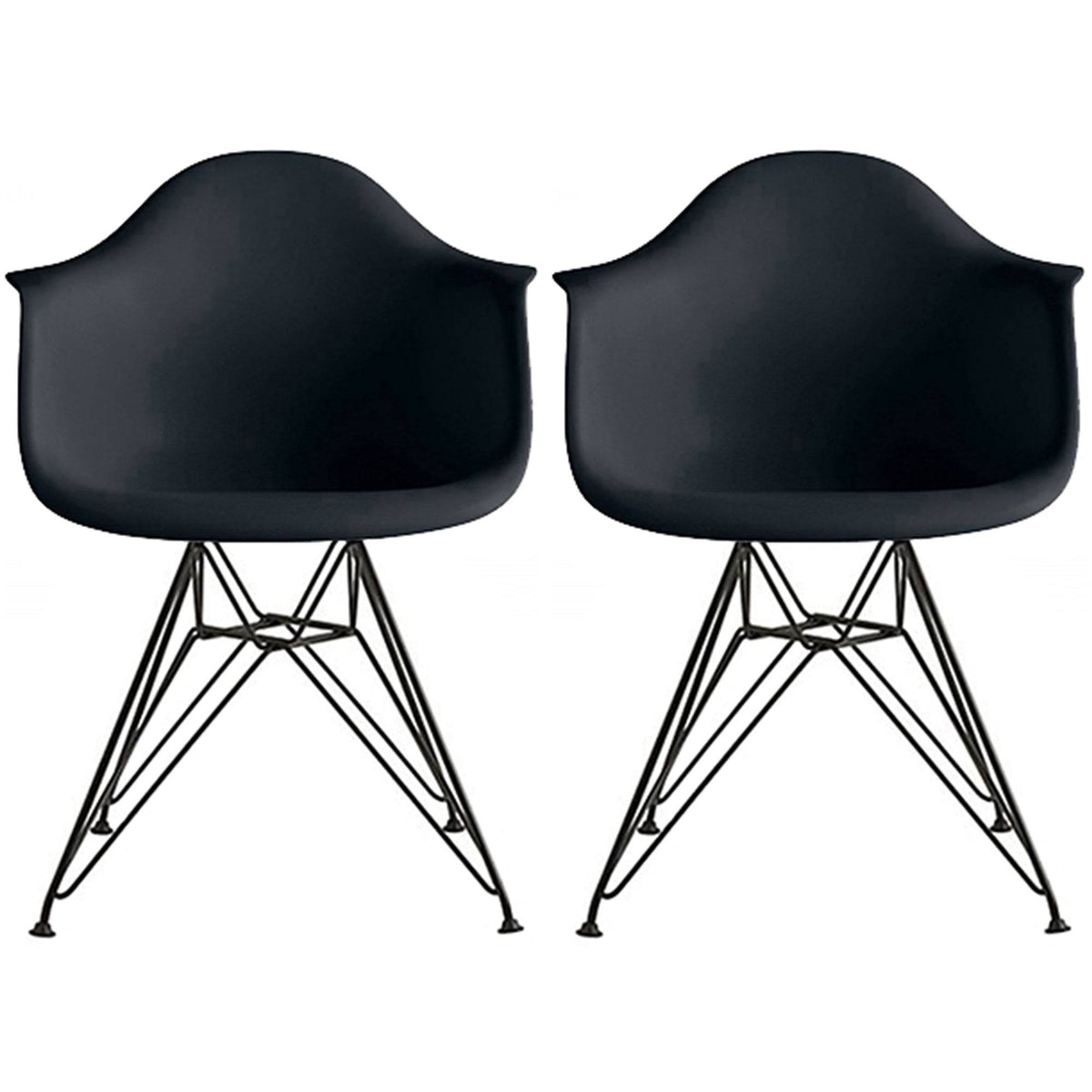 Clear Plastic Armchair with Black Wire Legs Z53920