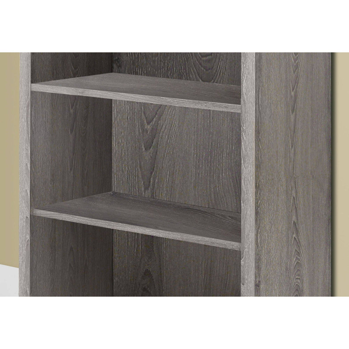 Taupe Brown Rectangular Bookcase with Adjustable Shelves B1839