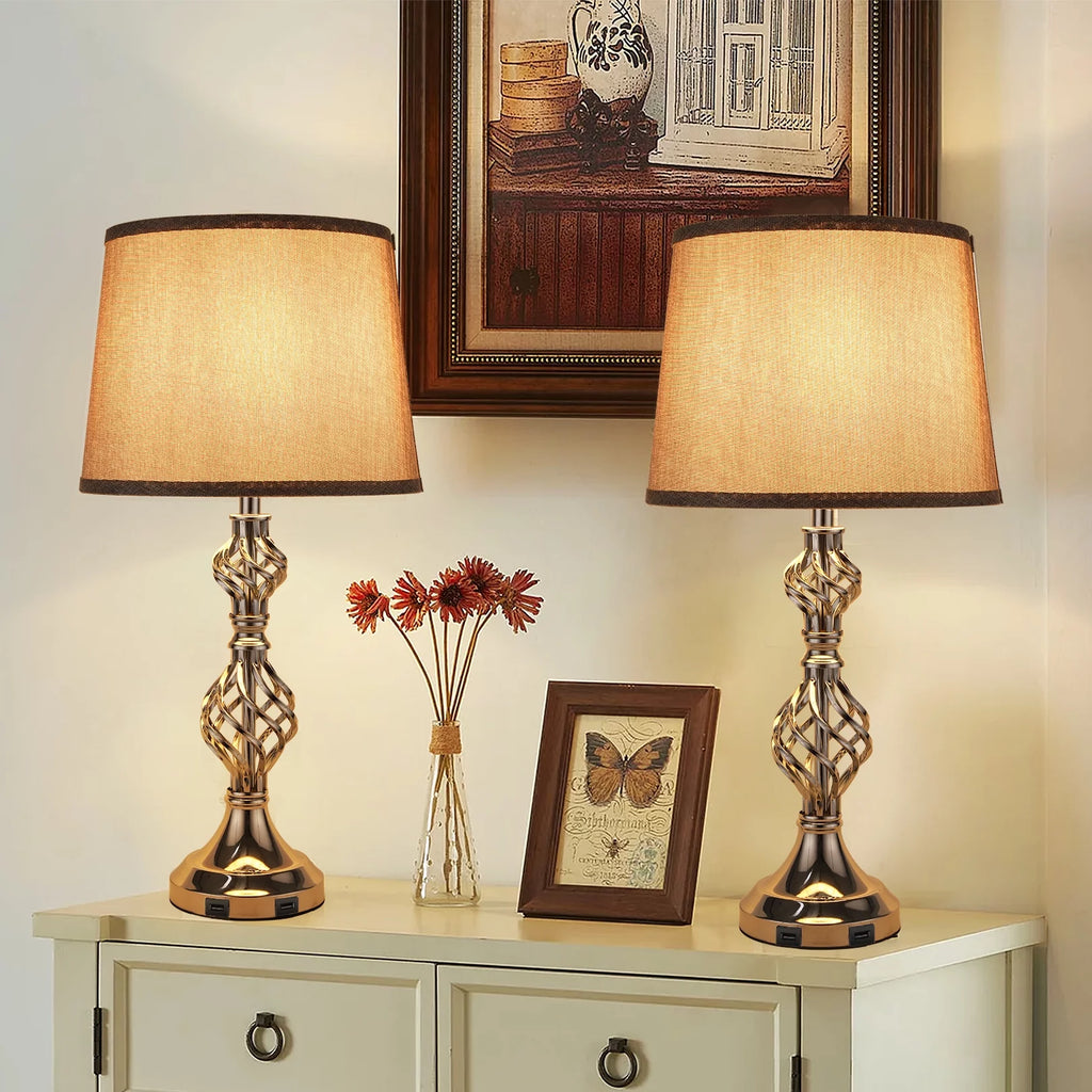 Gray Set of 2 Touch Control Dimmable Table Lamps G88071