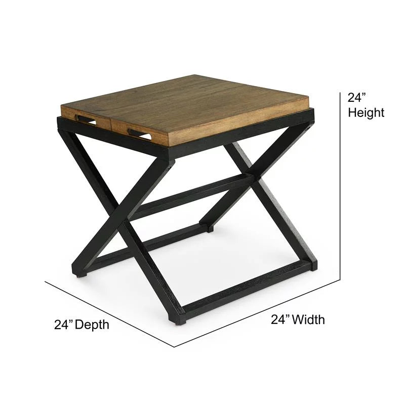 Walnut and Ebony Solid Wood End Table F7524