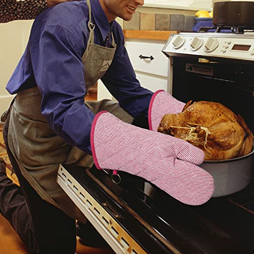 1 Pair 100% Cotton Heat Resistant Oven Mitts L4484
