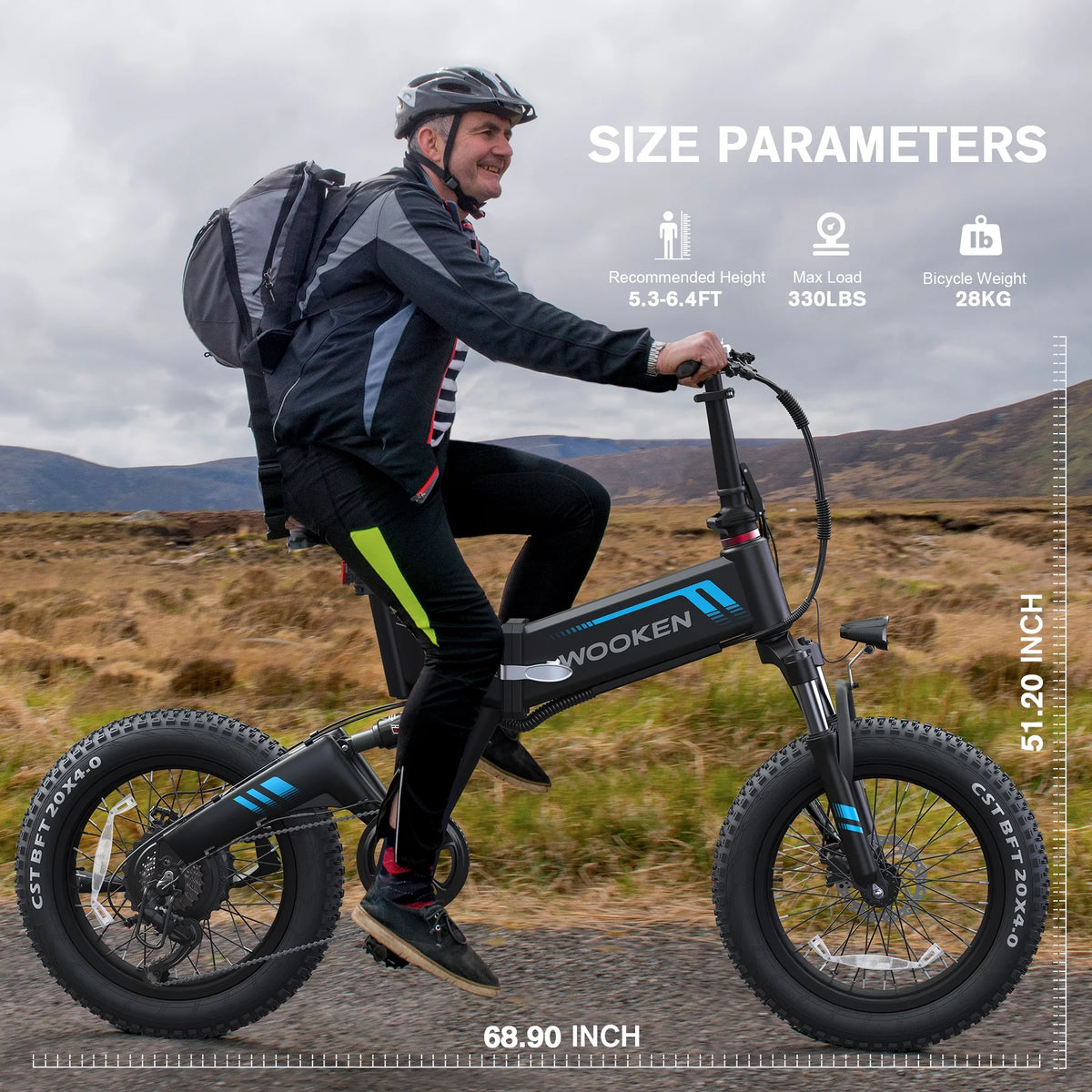20''X4.0 Fat Tire 500W 20MPH Foldable Electric Bike O227