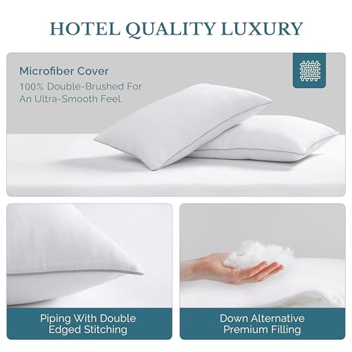 King Size Bed Pillows Set of 2 White M859