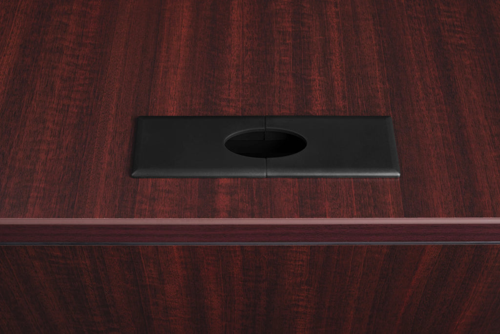 71 in. Mahogany Single Pedestal Corner Credenza U865