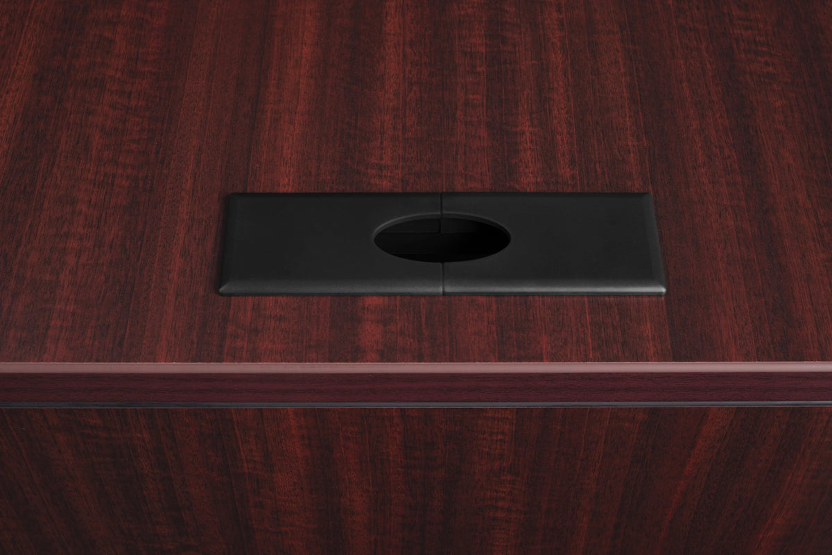 71 in. Mahogany Single Pedestal Corner Credenza U865