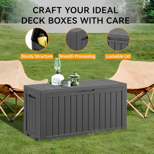 150 Gallon Black Resin Outdoor Storage Box W79974