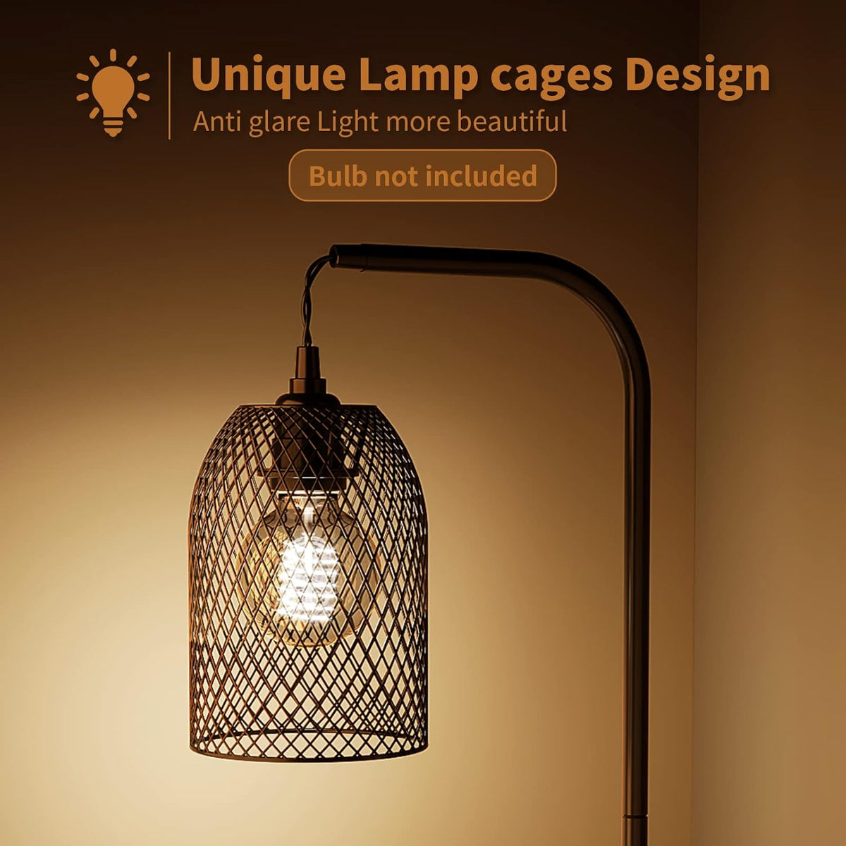 Vintage Cage Design Floor Lamp with Foot Pedal Switch U8499