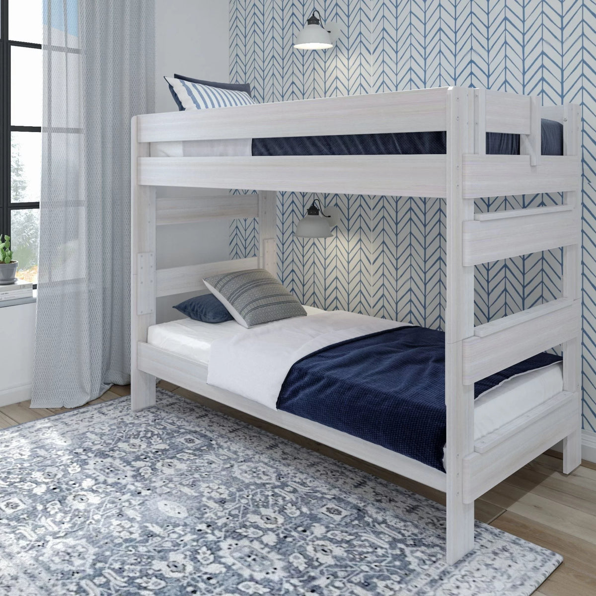 Twin over Twin Solid Wood Bunk Bed P357