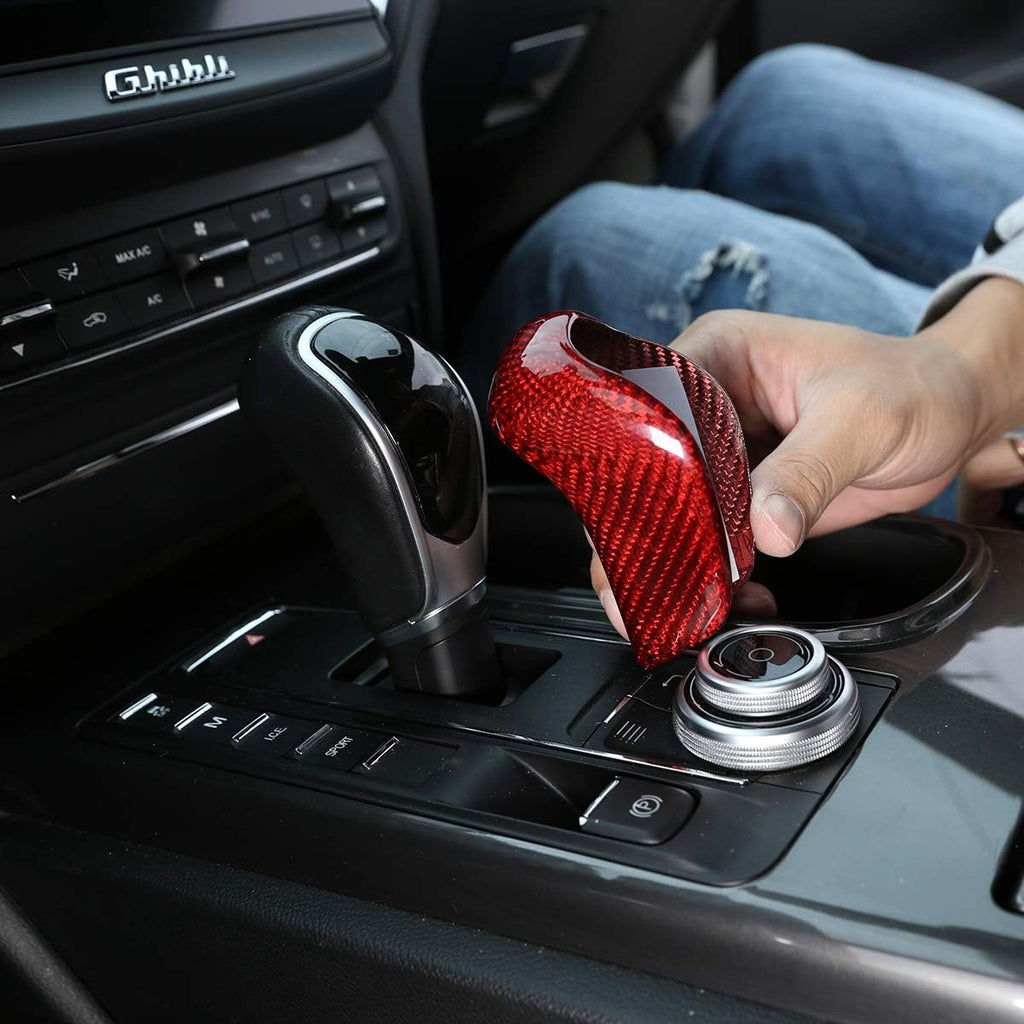Real Carbon Fiber Gear Shift Knob Head Cover (Black) U4192