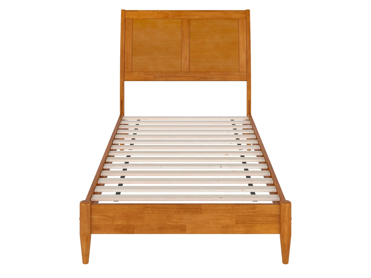 Twin XL Solid Wood Sleigh Platform Bed Z897