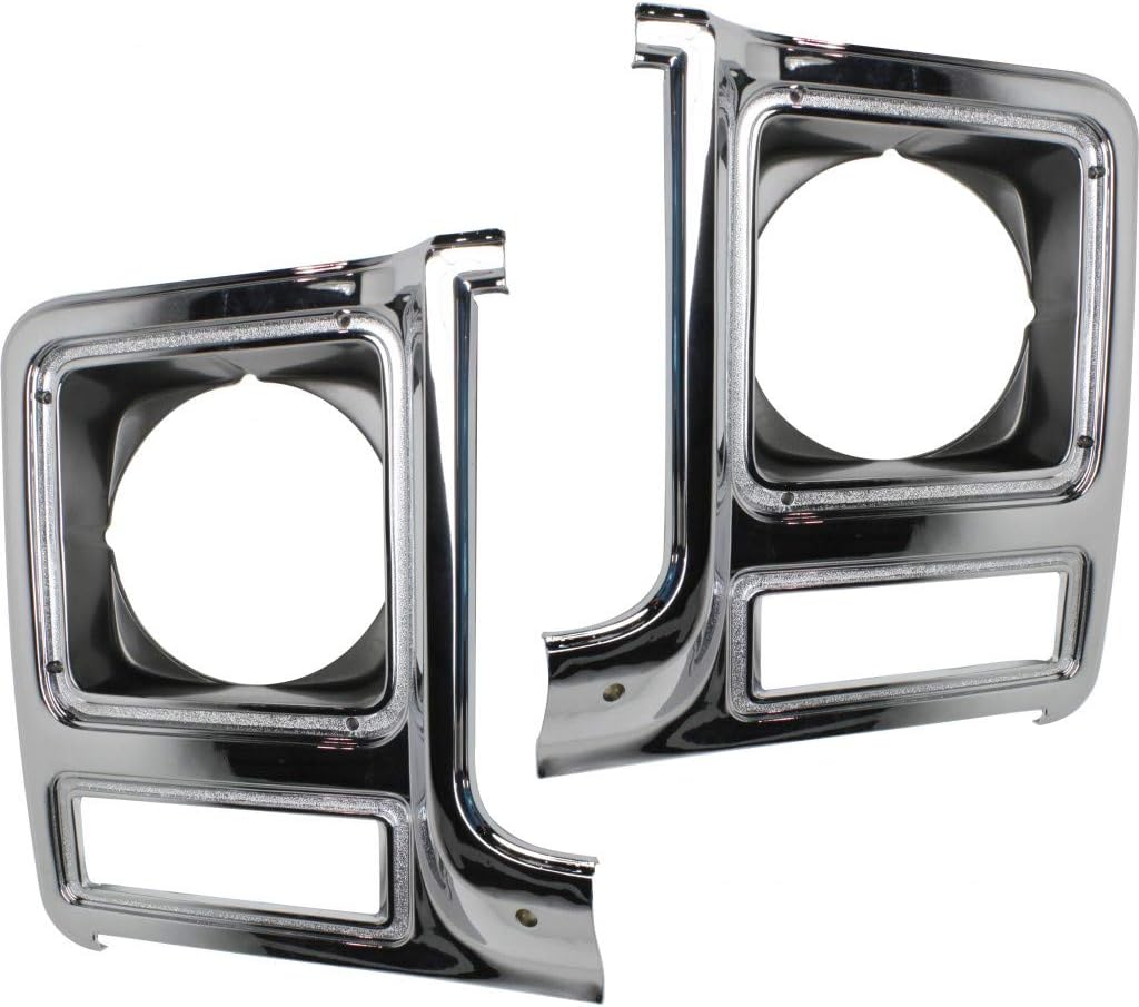 Chrome & Painted Dark Argent Headlight Door Pair for Chevy C10 C20 C30 1979 1980 J3267