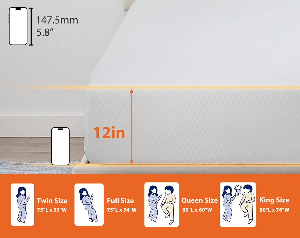 6 Inch King Size Medium Firm Memory Foam Mattress I62576