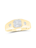 10kt Yellow Gold Mens Baguette Diamond Band Ring 3/8 Cttw Q51024