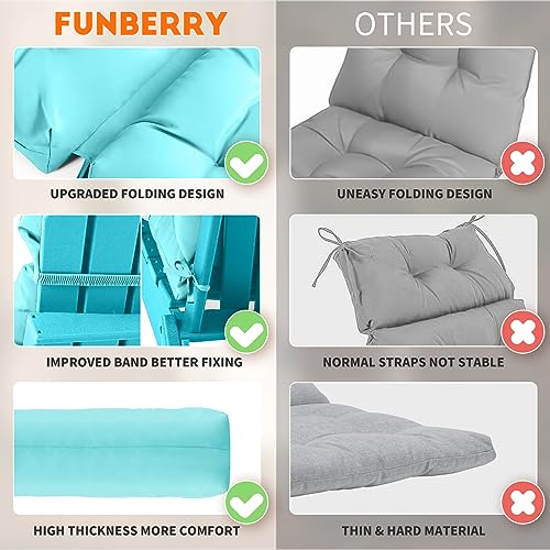 Set of 4 Waterproof High Back Patio Chair Cushions D297