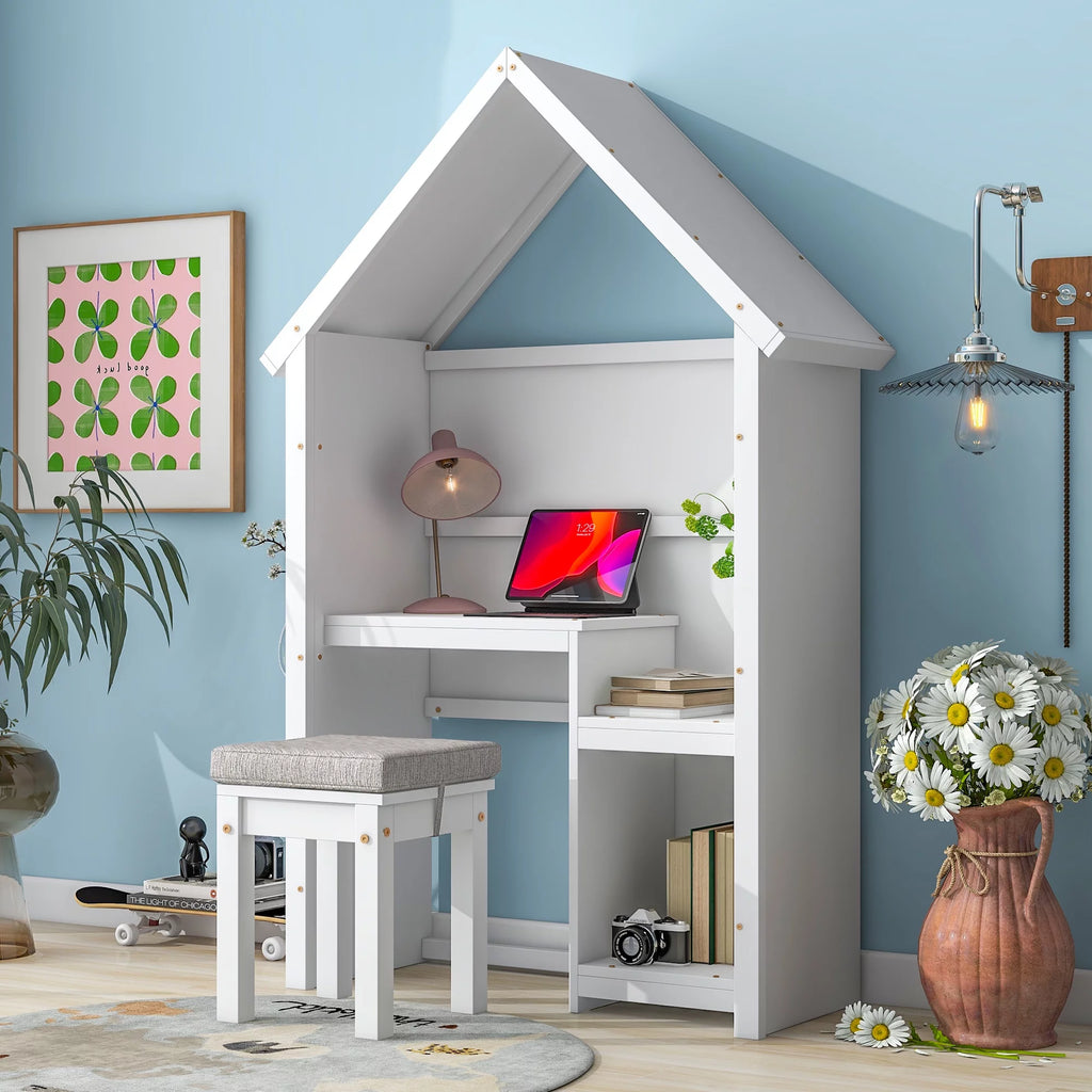 White House-Shaped Desk with Stool S4265
