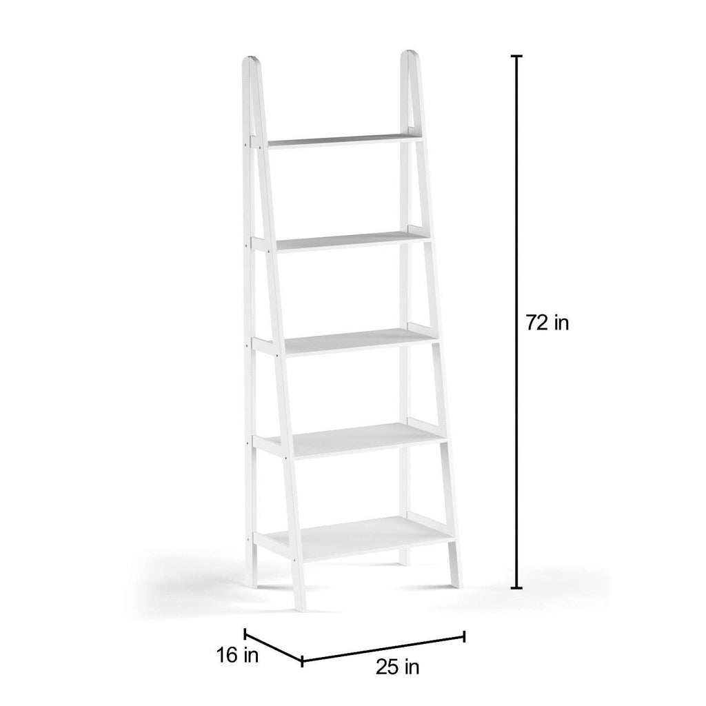 Espresso 5-Shelf Ladder Bookcase D499