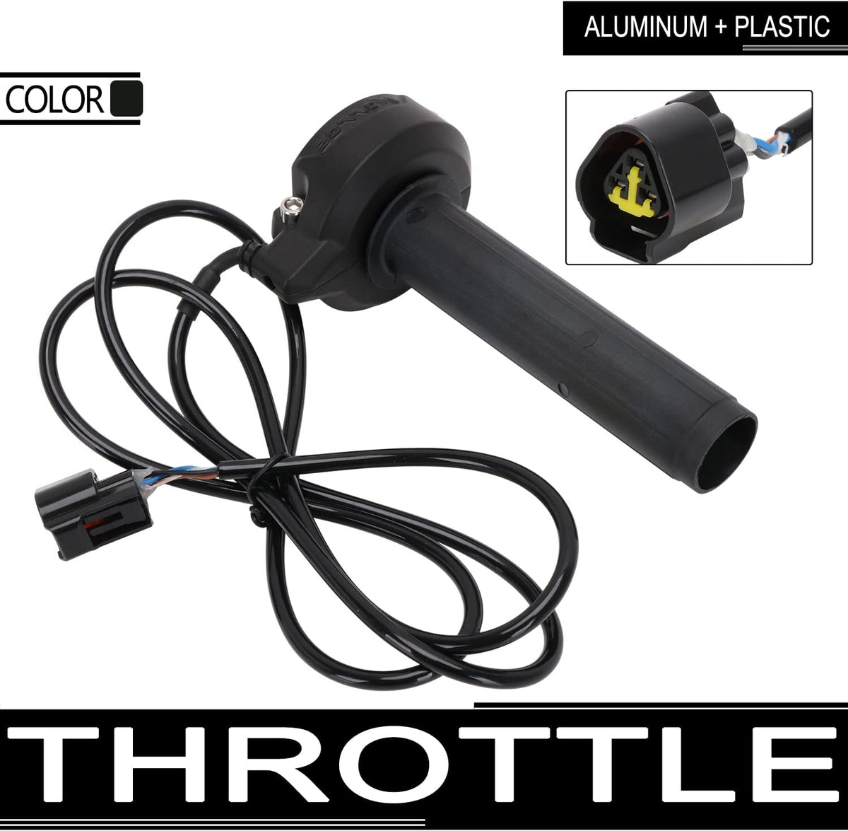 Aluminum + Plastic Motorcycle Throttle Grip O61734
