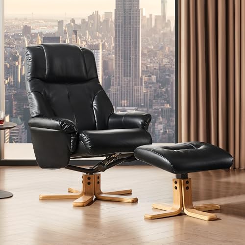 Faux Leather Recliner Chair with Ottoman Q15092