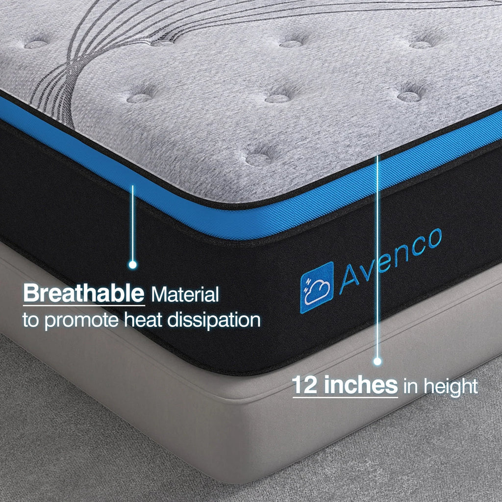 Queen Size 12-Inch Hybrid Gel Memory Foam Pillow Top Mattress M104821
