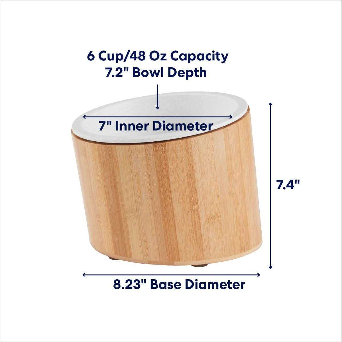 Slanted Non-Skid Elevated Bamboo Melamine Bowl with Stand X249