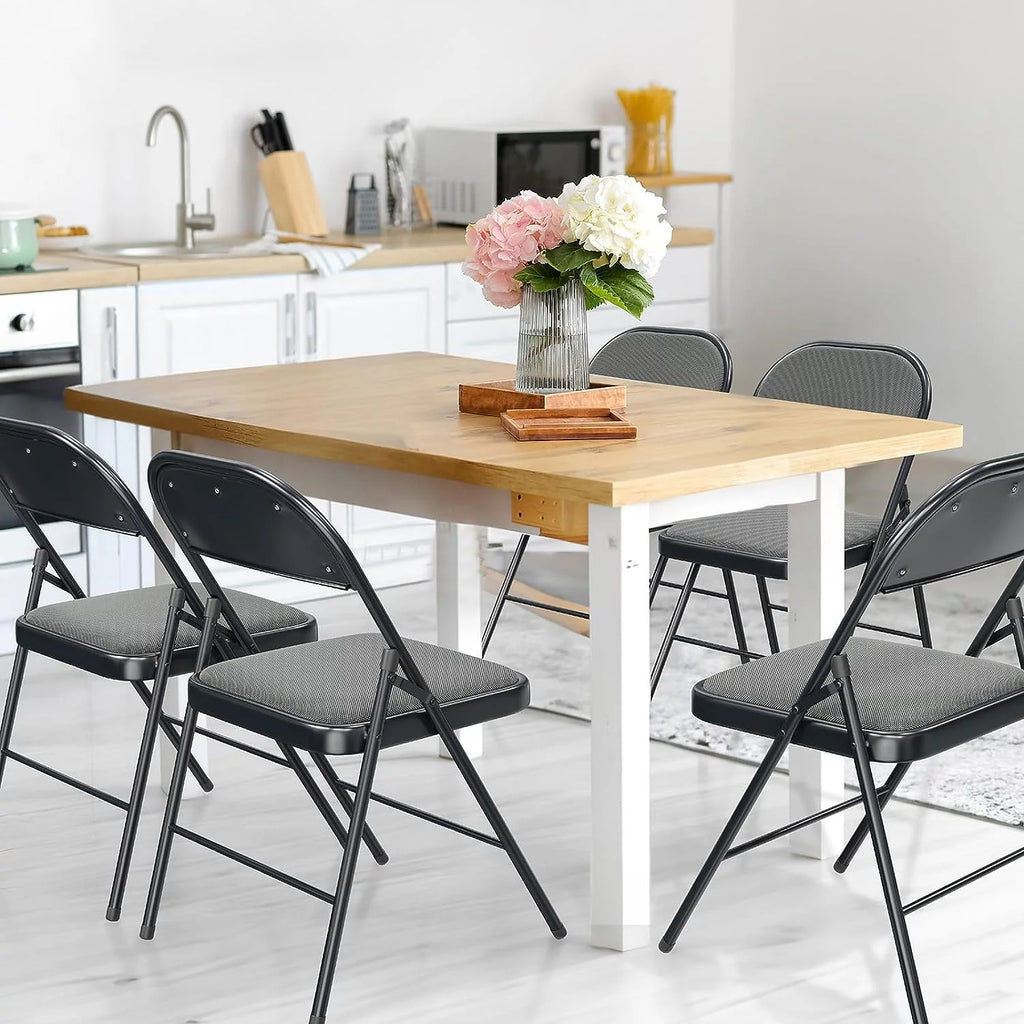 Black Set of 4 Padded Folding Chairs C48810
