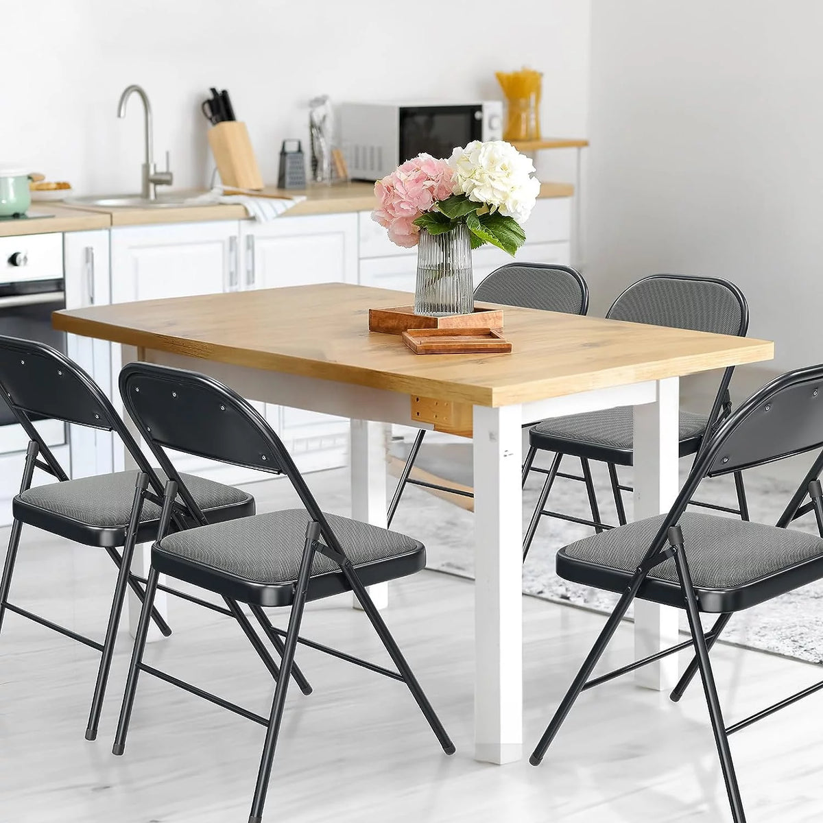 Black Set of 4 Padded Folding Chairs C48810