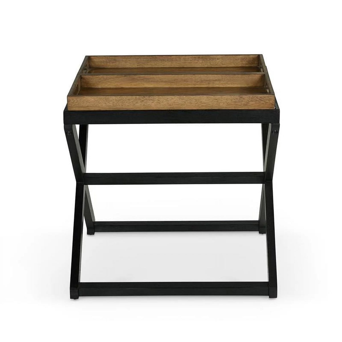 Walnut and Ebony Solid Wood End Table F7524