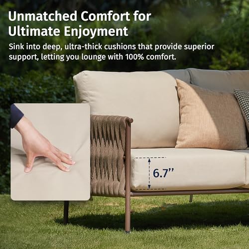 5 Piece Patio Furniture Set with Two Round Coffee Table X4419