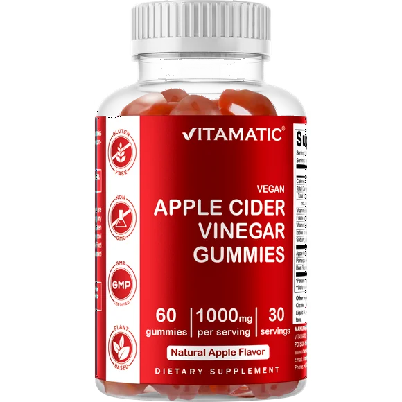 Apple Cider Vinegar Gummies 1000mg 60 Vegan Gummies R95493